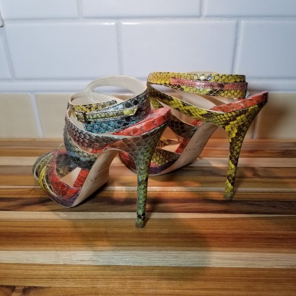Jimmy Choo Snakeskin Heels size 38 1/2 (8.5 US) - Picture 4 of 13
